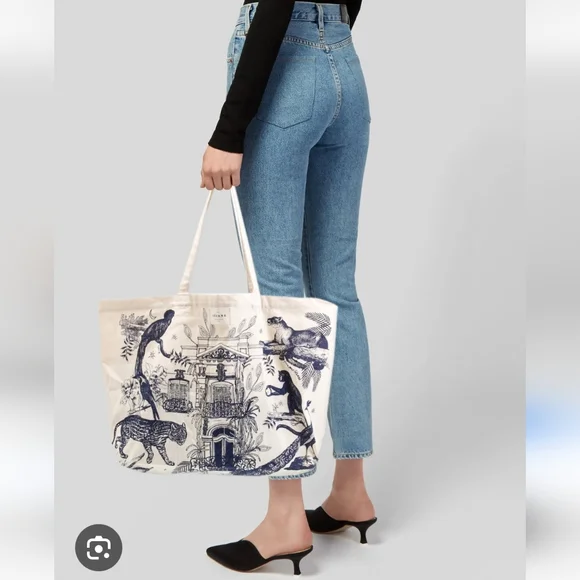 Sezane - Paraiso Exotic Animals Canvas Tote Bag - Picture 2 of 6